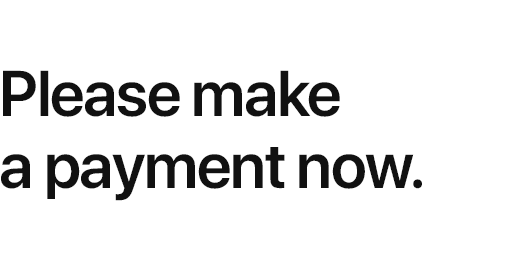 Please make a payment now.